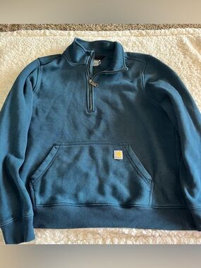 Carhartt Dark Teal Half-Zip Pullover Sweatshirt